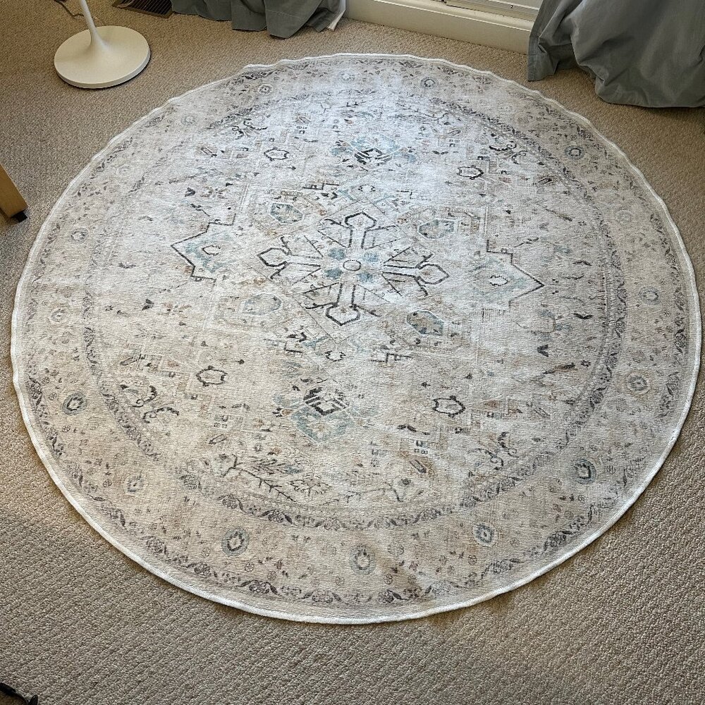 Ruggable Kamran Ivory Opal Rug - 6’ round - Flatwoven